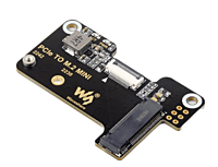 Waveshare PCIe To M.2 Mini Adapter for Raspberry Pi 5, Supports NVMe Protocol M.2 Solid State Drive, Highspeed Reading/Writing, Raspberry Pi 5 NVMe HAT