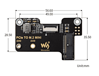 Waveshare PCIe To M.2 Mini Adapter for Raspberry Pi 5, Supports NVMe Protocol M.2 Solid State Drive, Highspeed Reading/Writing, Raspberry Pi 5 NVMe HAT