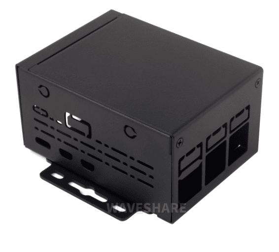 Waveshare Industrial Grade Metal Case (D) for Raspberry Pi 5, Larger Internal Space, Supports Installing Official Cooling Fan And Various HATs, Wallmount and Rail-mount Support