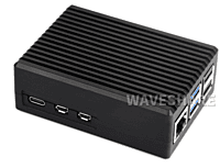 Waveshare Aluminum StripeGrooved Case For Raspberry Pi 5, Built-InCooling Fan And Heatsink Pillars