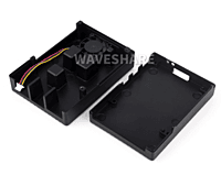 Waveshare Aluminum StripeGrooved Case For Raspberry Pi 5, Built-InCooling Fan And Heatsink Pillars