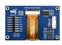 Waveshare 2.42inch OLEDDisplay Module(C), 128×64 Resolution, SPI/ I2C Communication Yellow Display