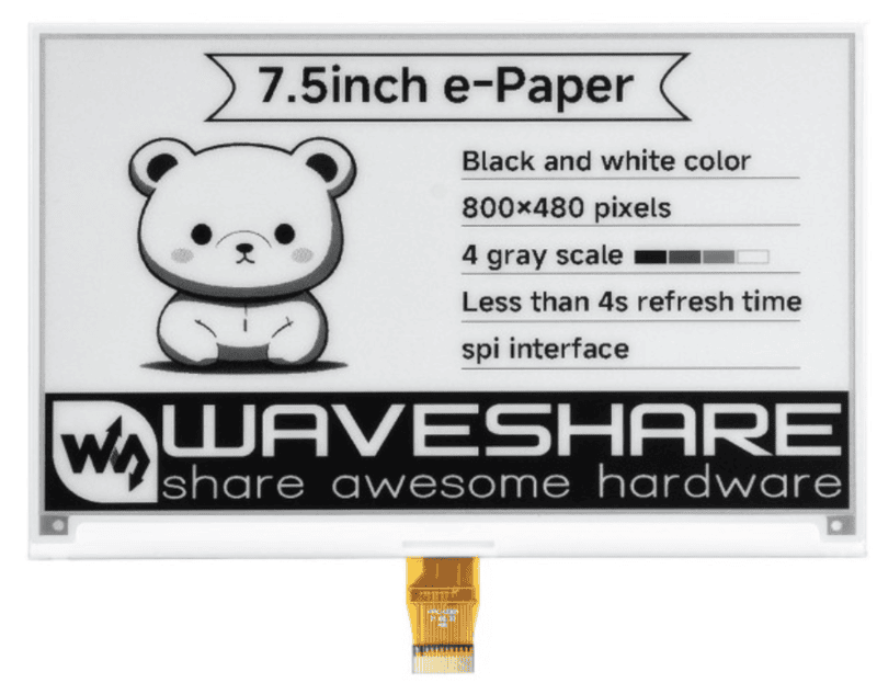800×480 7.5inch E-Ink raw display