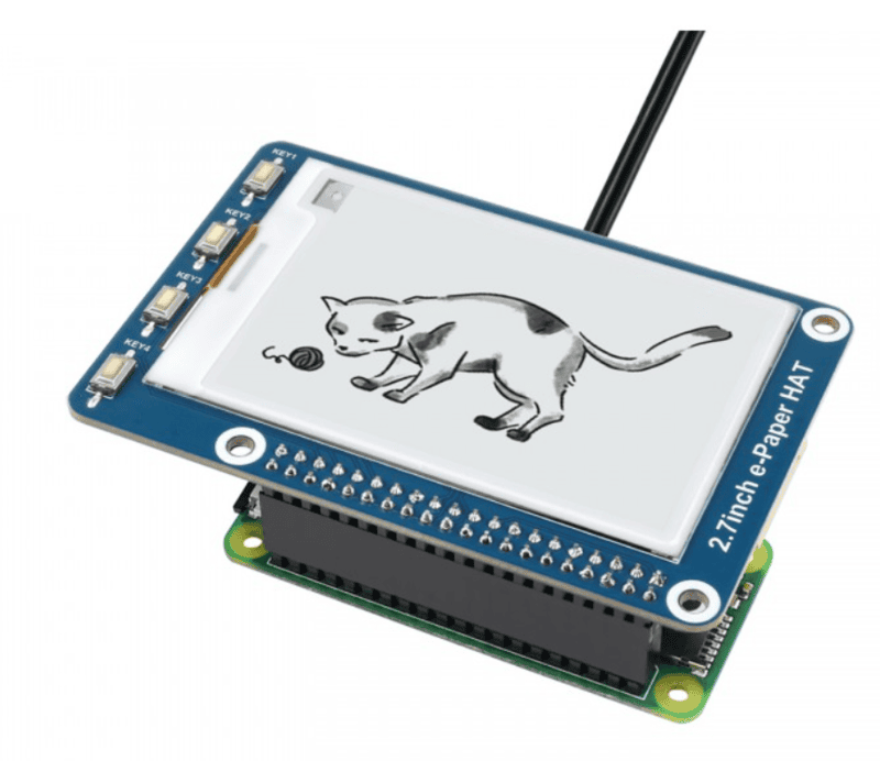 264x176  2.7inch E-Ink display HAT for Raspberry Pi
