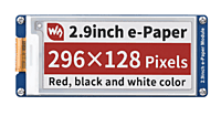 2.9inch E-Paper E-Ink Display Module (B), 296×128, Red  Black White, SPI