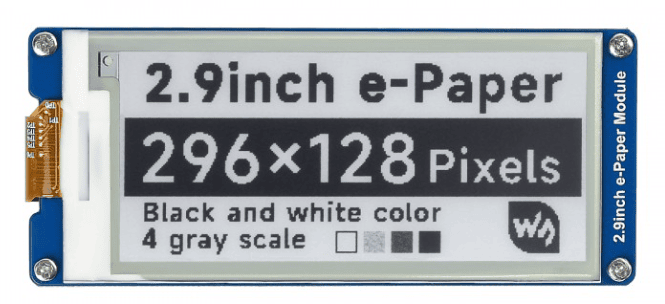 296x128, 2.9inch E-Ink display module