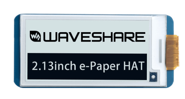 250x122, 2.13inch E-Ink display HAT for Raspberry Pi
