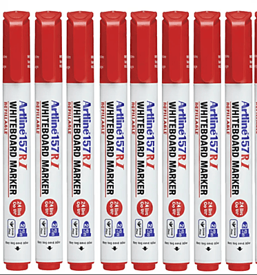 Whiteboard Marker EK-157RI Red – Pack of 10