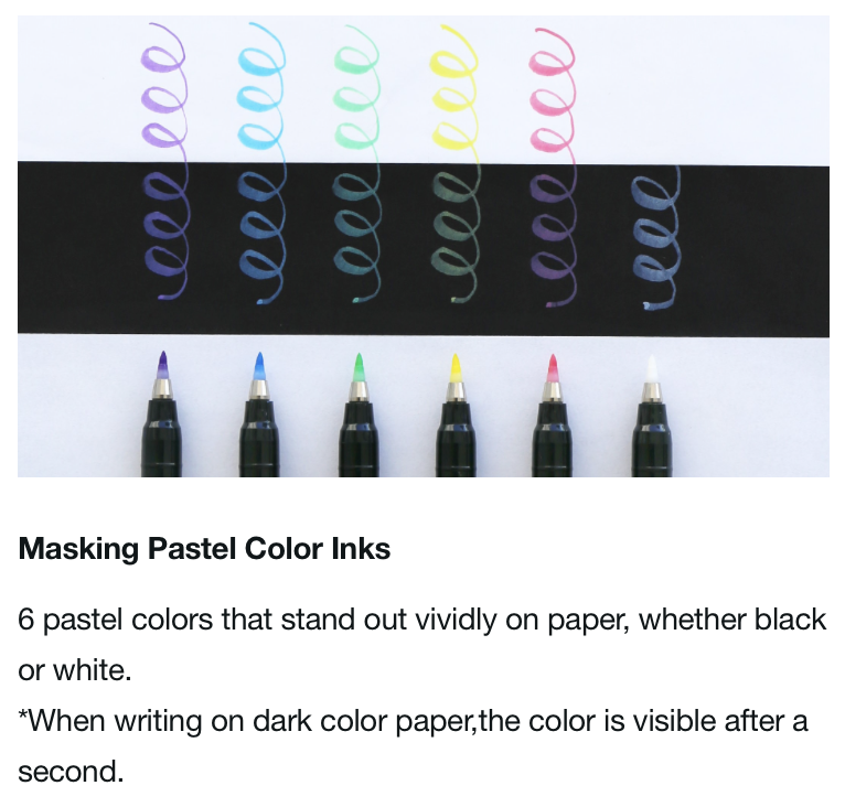 Tombow Fudenosuke Brush Pen, Soft tip, Set of 6 Pastel Colors