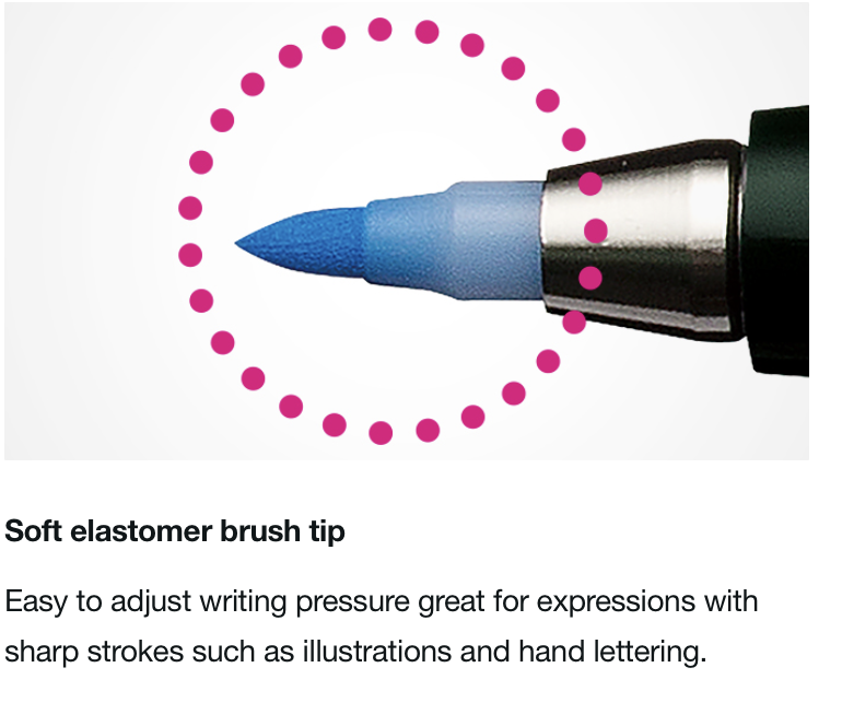 Tombow Fudenosuke Brush Pen, Soft tip, Set of 6 Pastel Colors