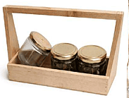 Wooden 3 Jar Display