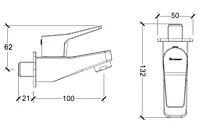 Parryware Aqua Wall Mounted Bib Cock