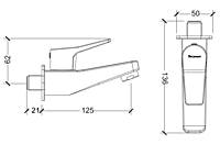 Aqua Wall Mounted Long Body Bib Cock