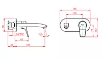 Aqua Wall Mounted Basin Mixer Upper Trim (Compatible with G9002A1)