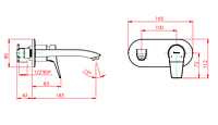 Aqua Wall Mounted Basin Mixer Upper Trim (Compatible with G9002A1)