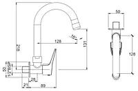 Aqua Wall Mounted Sink Cock