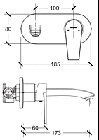 ) Praseo Matte Black Wall Mount Basin Mixer