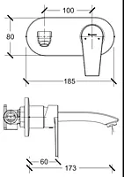 ) Praseo Matte Black Wall Mount Basin Mixer