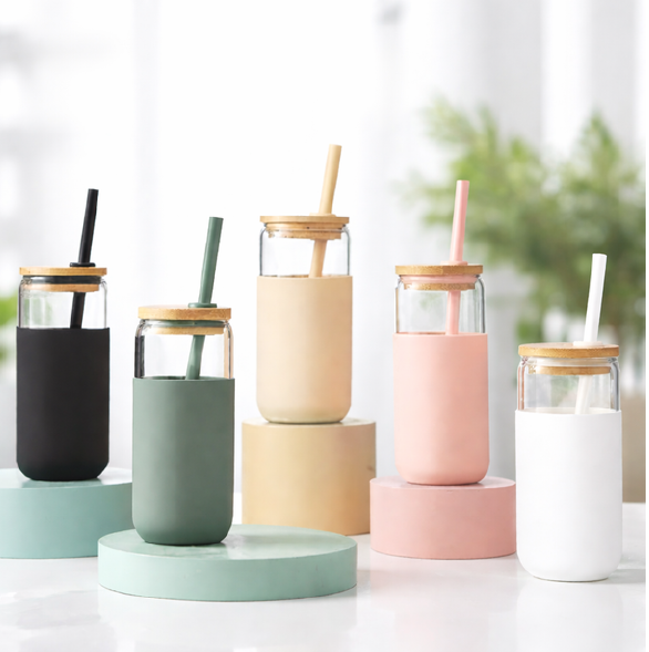 Glass Tumbler With Straw