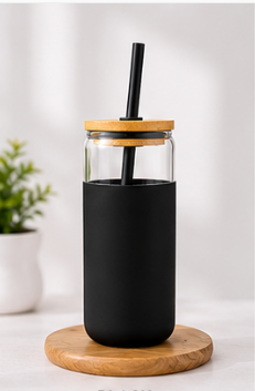 Glass Tumbler With Straw