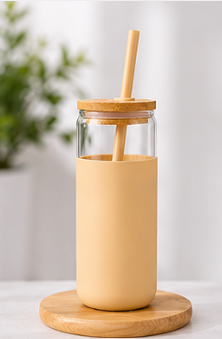 Glass Tumbler With Straw