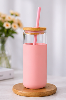 Glass Tumbler With Straw