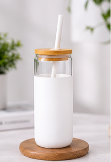 Glass Tumbler With Straw