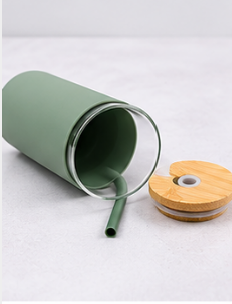 Glass Tumbler With Straw