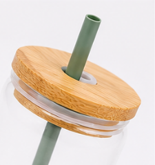 Glass Tumbler With Straw