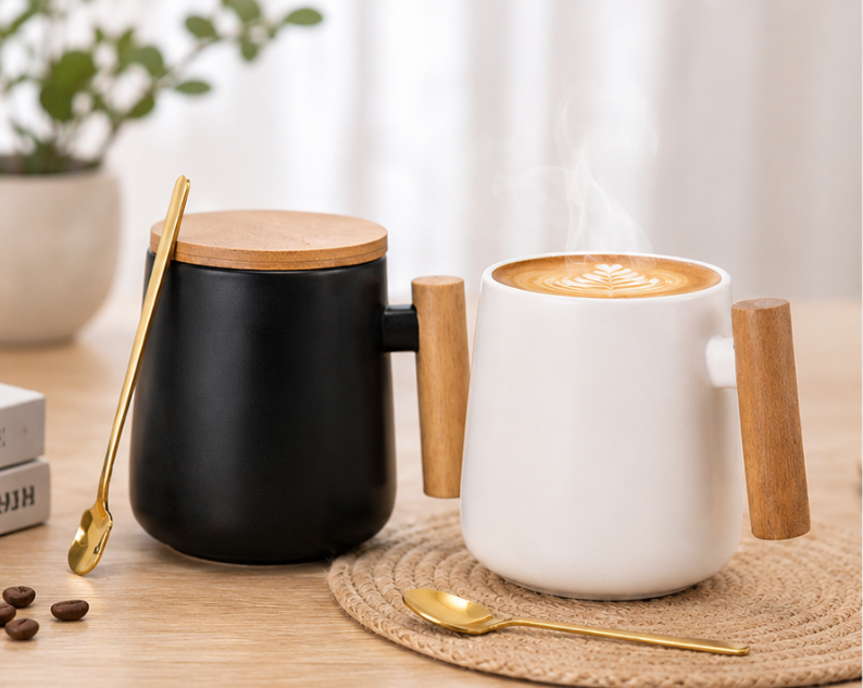 Hydro Nest Premium Ceramic mug With lid