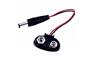 9V Battery Snap Connector with DC Jack (Male Barrel Plug, 5.5mm × 2.1mm) – Battery Connector Cap for Arduino & DIY Projects