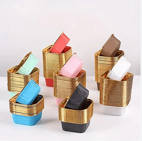 Gold square cups 10pcs