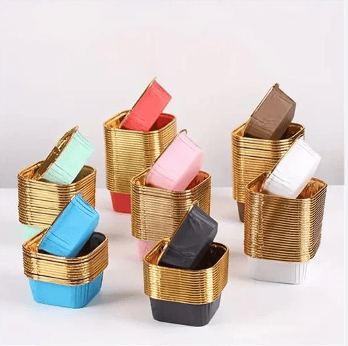 Gold square cups 10pcs