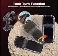 FMS Model 1: 10 Canyon RS Black patented DIG tank turn rear wheel lock demonstration