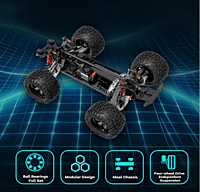 FMS Model 1: 10 Chevrolet Colorado 4x4 RS RED/BLACK 35kg metal gear steering servo mounted