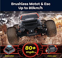 FMS Model 1: 10 Chevrolet Colorado 4x4 RS RED/BLACK Hobbywing 120A ESC and XT60 plug detail