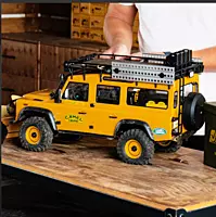 Detailed luxury cockpit interior inside FMS Model 1:10 Land Rover Range Rover RS Yellow