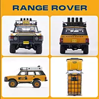 Functional opening doors and split tailgate detail on FMS FCX10 Range Rover RS Yellow