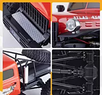 FMS Model 1: 10 Atlas 4x4 RS Orange metal gear transmission internal detail