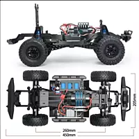 Nylon-reinforced chassis and frame layout of FMS Discovery Yellow