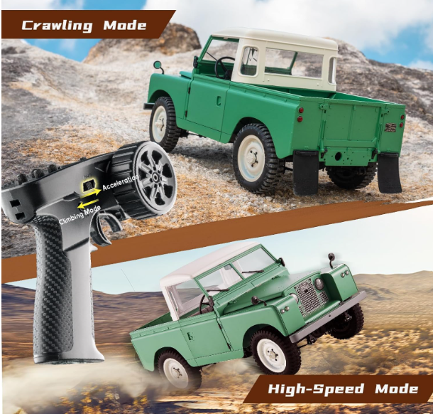 FMS Model 1: 10 Atlas 4x4 RS Blue oil-filled shock absorber articulation test