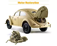 FMS Model 1:12 Kommandeurwagen Beetle RTR Yellow driving on dirt path