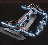 FMS Model 1: 10 Atlas 4x4 RS Blue steel C-channel chassis frame and 550 motor