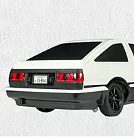 LDRC Model A86 1/18 scale white Trueno replica side profile showing classic panda styling