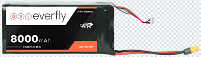 axl everfly 8000 mAh 3S LiPo drone battery with XT60 connector
