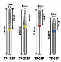 Mani Diamond Airotor Bur TF Series – Taper Flat End Diamond Burs Pack of 5
