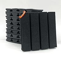 MMT Acoustix Groove Acoustic Soundproofing Foam Tiles 1x1 ft, Professional Charcoal