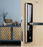 YDME 200 NxT Digital Door Lock with fingerprint, PIN, Manual Keys, RFID Card - Gold