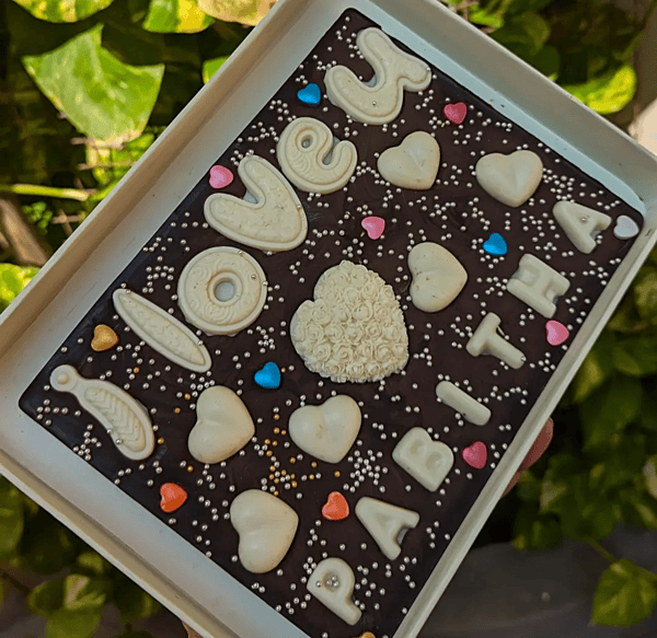 Love Slab with Hearts - Dark - Name Customized