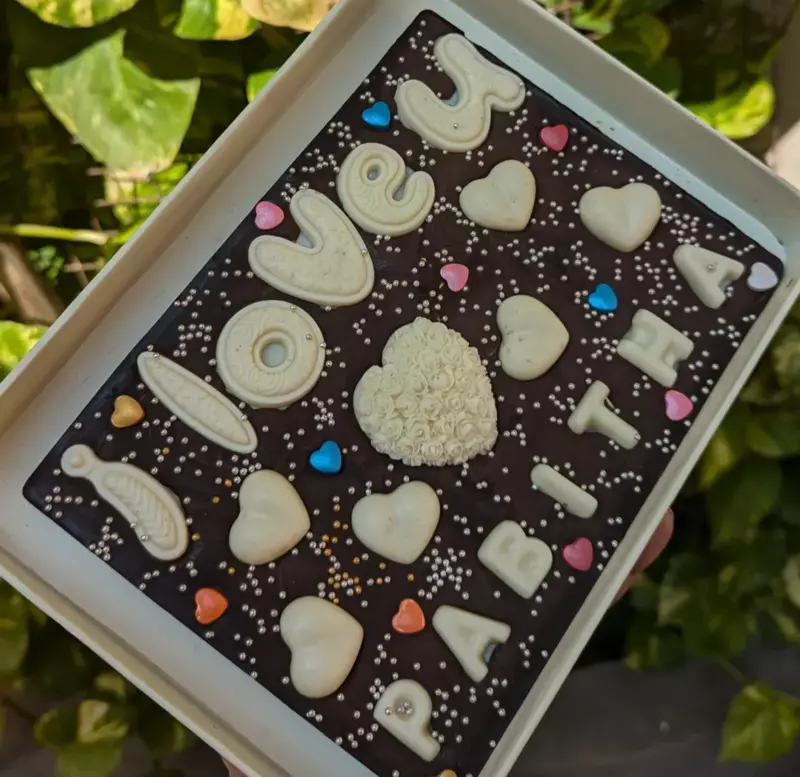 Love Slab with Hearts - Dark - Name Customized